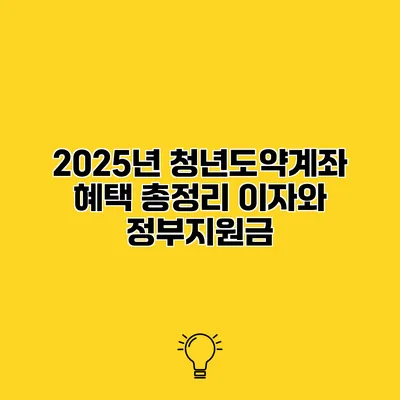 2025년 청년도약계좌 혜택 총정리 이자와 정부지원금