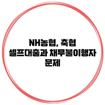 NH농협, 축협 셀프대출과 채무불이행자 문제