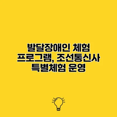 발달장애인 체험 프로그램, 조선통신사 특별체험 운영