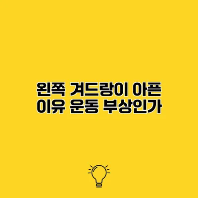 왼쪽 겨드랑이 아픈 이유 운동 부상인가?