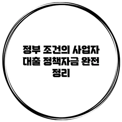 정부 조건의 사업자 대출 정책자금 완전 정리